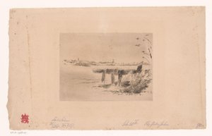 Landskap med gjerde og mølle av Max Liebermann