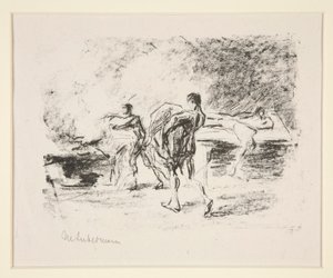 Kremasjon av lik, til Goethes Bassompierre (kremasjonsscene) av Max Liebermann