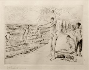 M.Liebermann, gutter som bader i vinden av Max Liebermann