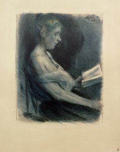 M.Liebermann, jente som leser av Max Liebermann