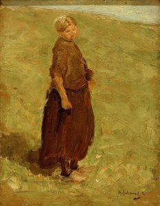 Jente på sanddynen, stående til høyre av Max Liebermann