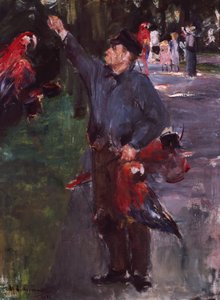 Mann med papegøyer (olje på lerret) av Max Liebermann