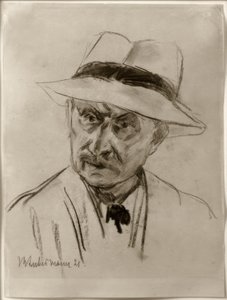 Max Liebermann / Selvportrett med Panamahatt av Max Liebermann