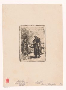 Mor og barn ved bordet av Max Liebermann