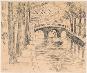 Bro over en kanal i Amsterdam av Max Liebermann