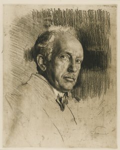 Portrett av komponisten Richard Strauss 1864-1949, ca. 1914. av Max Liebermann