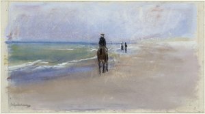 Rytter på stranden av Max Liebermann