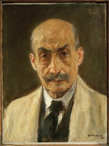 Selvportrett (byste i malerens kittel) av Max Liebermann