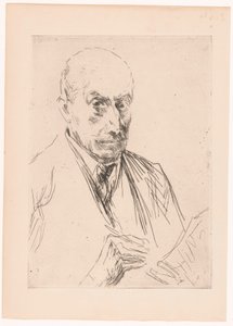 Selvportrett av Max Liebermann, blyant i hånden av Max Liebermann
