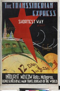 Le Transsiberien - Transsiberian express (Plakat av Intourist-selskapet) - Litvak, Max (1898-etter 1943) - 1930 - Fargelitografi - Russian State Library, Moskva av Max Litvak