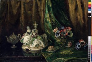 "Still life with porcelain and flowers" (Still life with porcelain and flowers) Maleri av Max Muller (1871-1938) (ec. all.) Olje på lerret. Mikalojus Konstantinas Ciurlionis kunstmuseum, Kaunas, Litauen av Max Müller