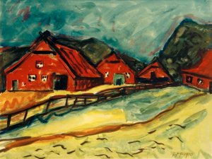 Gårdshus i Dangast av Max Pechstein