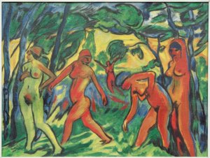 Blå dag (rundedans for kvinner) av Max Pechstein