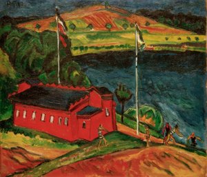 Det røde badehuset av Max Pechstein