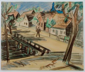Große Mühlengrabenbrücke – Leba / Pommern von Max Pechstein