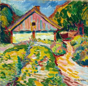 Hus på den kuriske landtunge av Max Pechstein