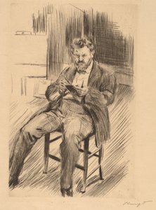 Selvportrett (skisser i studioet hans) av Max Slevogt