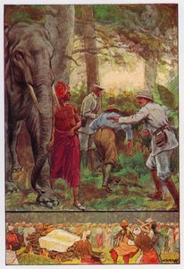 Illustrasjon for Around The World In Eighty Days av Jules Verne (farge litho) av Max Wulff