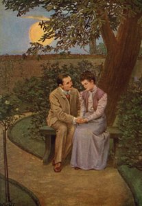Illustrasjon for Jane Eyre av Charlotte Bronte (farge litho) av Max Wulff