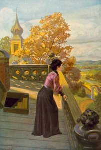 Illustrasjon for Jane Eyre av Charlotte Bronte (litho-farge) av Max Wulff