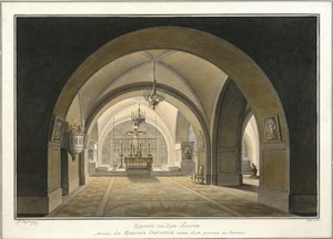 Interiør i Den hellige gravs kirke på stedet for Golgata, 1821