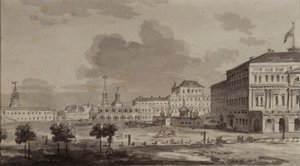 Moskva Kreml før byggingen av Grand Kremlin Palace, 1817