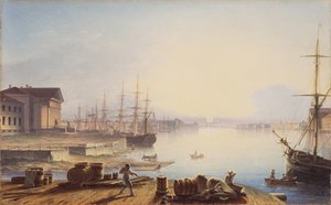 Soloppgang over Neva i St. Petersburg, 1830