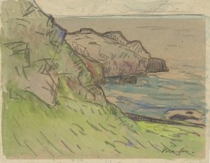 Steinete kyst i Bretagne Bretonse kustlandschap av Maxime Camille Louis Maufra