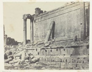 Baalbeck (Heliopolis), Jupiters tempel, østfasade; Syria av Maxime Du Camp