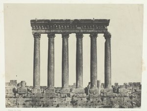 Baalbeck Heliopolis, Colonnade Of The Temple Of The Sun, Syria, 184951, trykt 1852. av Maxime Du Camp