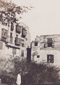 Kairo, hus og hage i det franske kvarteret, med Gustave Flaubert, 1850 av Maxime Du Camp