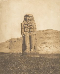 Restaurert Colossus of Amenophis III, ved Thebes Vocal Statue eller Colossus of Memnon, 1849-50. av Maxime Du Camp