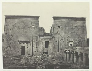 Drômos et Philônes, Great Temple of Isis i Pilônes, Nubia, 184951, trykt 1852. av Maxime Du Camp