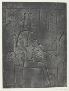 Det store Isis-tempelet i Philoe, Tôth Ibiocéphale; Nubia, plate 79 fra albumet «Egypt, Nubia, Palestina og Syria» (1852) av Maxime Du Camp