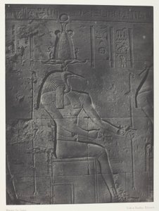 Det store Isis-tempelet i Philoe, Tôth Ibiocéphale; Nubia, plate 79 fra albumet «Egypt, Nubia, Palestina og Syria» (1852) av Maxime Du Camp