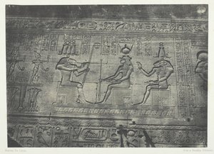 Great Temple of Dendera Teutyres, skulpturer av den bakre fasaden, Øvre Egypt, 184951. av Maxime Du Camp