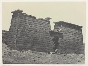 Hemi-Speos av Seboua, pyloner; Nubia, plate 98 fra albumet quot;Egypt, Nubia, Palestina og Syriaquot; (1852) av Maxime Du Camp
