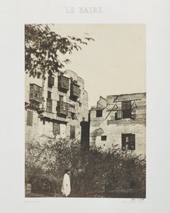 Hus og hage i det franske kvarteret, Egypt, 1850 (saltpapirtrykk fra vokspapirnegativ) av Maxime Du Camp