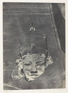 Ibsamboul, Den vestlige kolossen av Spéos av Phrè; Nubia, plate 107 fra albumet «Egypt, Nubia, Palestina og Syria» (1852)