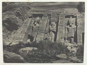 Ibsamboul, den sørlige delen av Speos of Hathor, Nubia, 184951, trykt 1852. av Maxime Du Camp