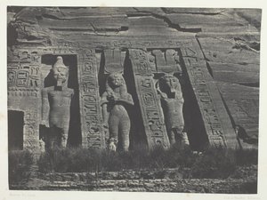 Ibsamboul, Northern Part of the Speos of Hathor, Nubia, 184951, trykt 1852. av Maxime Du Camp