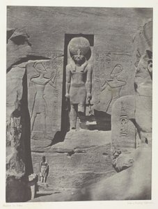 Ibsamboul, Skulpturer av inngangen til Speos av Phre, Nubia, plate 105 fra albumet quot;Egypt, Nubia, Palestina og Syriaquot; (1852)