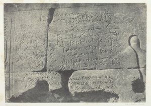 Demotisk inskripsjon, Great Temple of Isis i Philoe, Nubia, 184951, trykt 1852. av Maxime Du Camp
