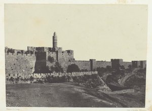 Jerusalem, den vestlige delen av murene; Palestina av Maxime Du Camp