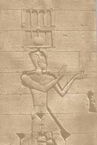 Kalabscheh, skulptur av bakfasaden til templet., 1849-51. av Maxime Du Camp