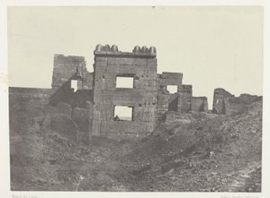 Medinet-Habou, østlige fasade av Gynécée de Ramsès-Mèiamoun; Theben av Maxime Du Camp