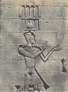 Nubia. Kalabscheh. Skulpturer fra bakfasaden til tempelet, 1850. av Maxime Du Camp