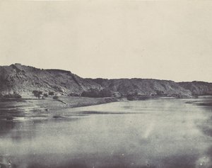 Nubia. Eastern Bank of the Nile Village of Bab. Utsikten tatt sør for Filoe, 1850. av Maxime Du Camp