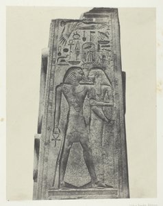 Karnak-palasset, søyle foran granittreservatet; Theben av Maxime Du Camp