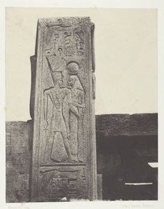 Karnak-palasset, søyle foran granittreservatet; Theben av Maxime Du Camp